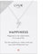 LUUK LIFESTYLE Necklace in 925 sterling silver, palm tree pendant and HAPPINESS gift card, trendy jewellery for women and girls, fashion accessory for girlfriend, sister, mother, lucky charm, silver