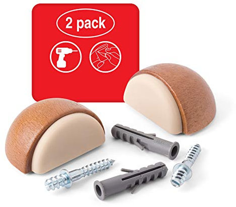LouMaxx 2 x Self Adhesive Wooden Door Stoppers Oak Wood Look Self Adhesive Door Stop Door Stop Self Adhesive Door Stop Door Stop Door Stop Door Stop Oak Flooring Wood Look