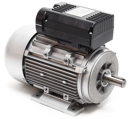 Wiltec Profi Elektromotor 230 V 1,5 kW (2 PS) 1-phasig 2-polig E-Motor mit Anlaufkondensator 2850 U/min und Kupferwicklung