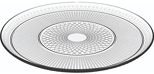 Louison Clear Opal Glass Dinner Set Dinnerware Tableware Plates Microwave Safe Dishwasher Safe Dining Modern (32cm Round Serving Plate)