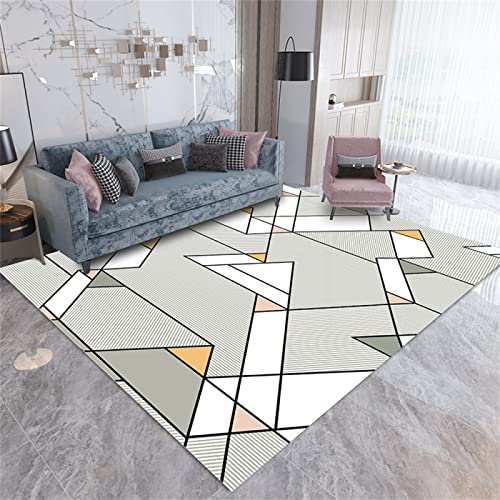 Scendiletto Camera Da Letto 3 Pezzi 120 x 180 cm Tappeto Da Esterno Grande grigio Sanat Tappeto Tappeto Stabile Lavabile Grigio Giallo Motivo Geometrico Tappeti Per Soggiorno