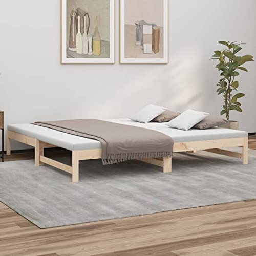 Dormeuse Estraibile 2X(90x200) cm Legno Massello di Pino