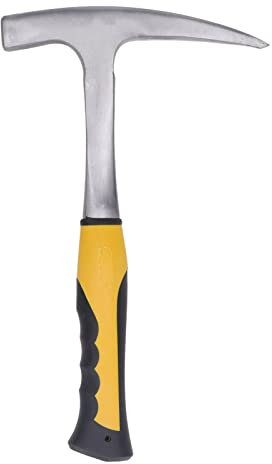 Martillo Pica Piedras, Martillo de Cabeza Puntiaguda, Martillo Geológico Equipo de Excavación de Rocas con Mango Amortiguador para Estudios Geológicos, Prospección, Minería (S)