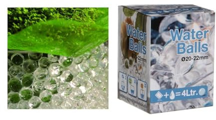 NaDeco Deko Wasserperlen in vielen Farben wählbar, 20-22mm, Beutel mit ca. 35g, für 4 Liter Wasser | Wasserperlen für Pflanzen in Einer Vase | Wasserperlen durchsichtig | Vasendeko