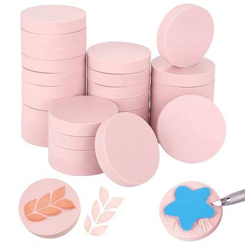 Wonninek 30Stück Gummistempel Schnitzblöcke, Gravur-Stempel, Farblich Abgestimmte Gravur, Weicher Gummistempel, Einfach zu Schnitzen, Blockziegel für Kartenherstellung, Scrapbooking, DIY Handwerk