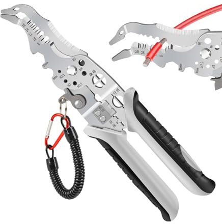 Pinces électriques coupe-câble | Pinces coupantes à f | Pinces électriques multifonctions pour dénuder les fils | Outils électriques en acier au chrome vanadium pour les projets de maison et de cons