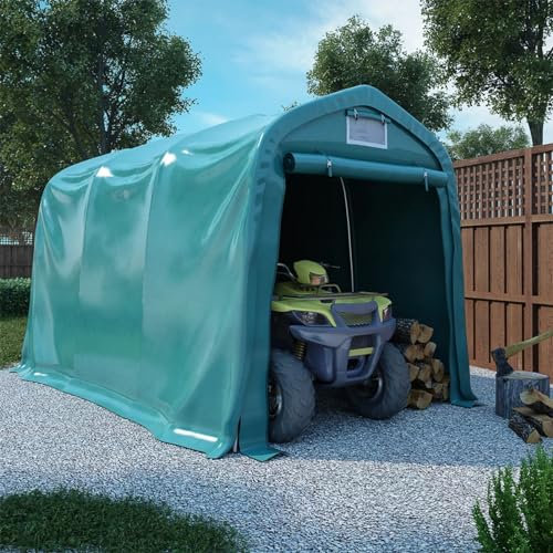 Lechnical Garage Tent PVC 2.4x3.6 m Green,Carport,Garage Tent,Garage Storage Shelter,Garage Tent Storage-3056432