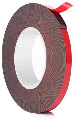 Rusoz Ruban Adhésif Double Face Acrylique Extra Fort, 5mm x 5m Multifonctionnel Adhesif Double Face Sans Trace pour Électronique, Décoration Murale