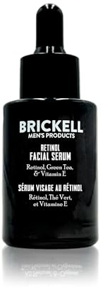 Brickell Men's Retinol Skin Care Serum Treatment For Firming Face Lines & Eye Wrinkles, Deep Hydrating Facial Skincare Serum For Anti-Aging, Fragrance Free, 30ml