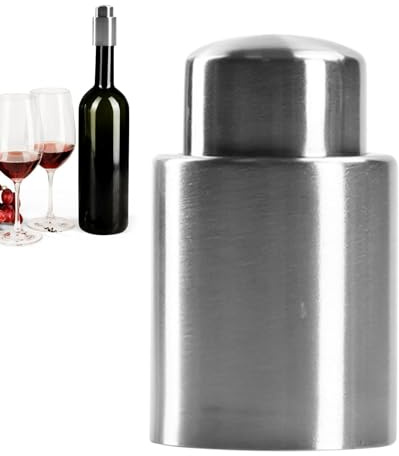 Tapón de vino de acero inoxidable, tapón de vino al vacío auténtico, tapones reutilizables para botellas de vino | ahorradores de vino, tapones herméticos para bombas de vacío para los amantes del