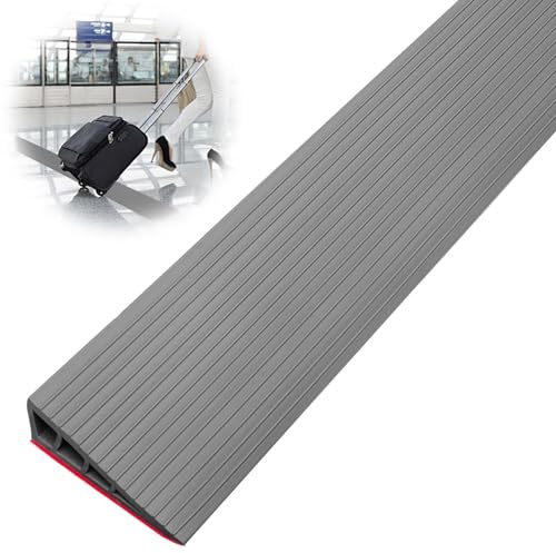 Rampa per Soglia, 100 X 10 X 2.5CM Rampa Robot Aspirapolvere, in PVC, Superficie Antiscivolo Rampa per Sedia a Rotelle, Passeggini, Deambulatori o Scooter