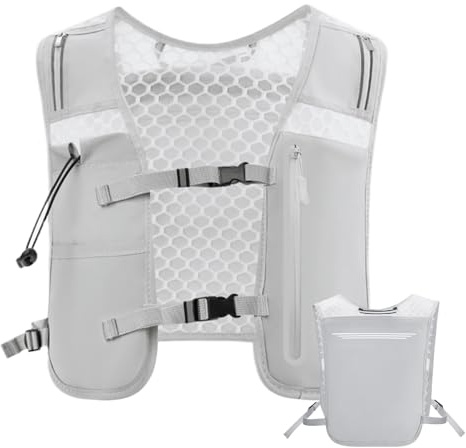 Chaleco de hidratación para Correr, Mochila de hidratación de 4 L, Correas Ajustables para el Pecho, Reflectante para el Agua para Hombres, Actividades al Aire Libre, Ciclismo, Carreras, Camping