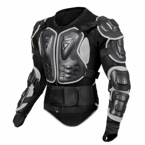 Ungdom Vuxna Män BMX Kroppsskydd Cykel Kroppsskydd Långärmad Pansarmotorcykeljacka Utomhussporter Fallskyddsjackor för Downhillkörning Dirt Bike Motocross ATV Enduro,Black-XL