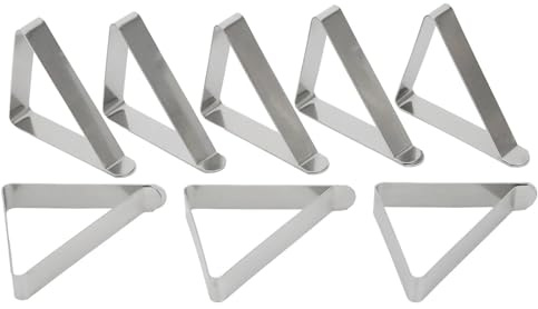 Bordduk Clips Picnic Bordduk Hållare Clip, Dukklämmor i rostfritt stål, 8-pack, silver, for utomhuspicknick, bröllop