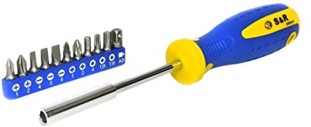 S&R Tournevis Porte-embouts, jeux d’embouts,12 pièces, 210mm