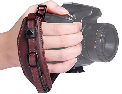 LYNCA Kamera-Handschlaufe aus Leder, E6 Komfortables Kamera-Handgelenkband mit Schnellwechselplatte, überlegene Griffstabilität und Sicherheit für Canon Nikon Sony DSLR-Kamera und mehr (Schwarz)