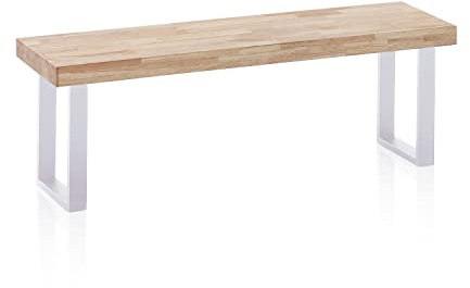 Adec Group Loft, Banco para Mesa de Comedor, Asiento Auxiliar, Acabado en Roble y Blanco, Medidas: 120 cm (Largo) x 47 cm (Alto) x 34 cm (Fondo)