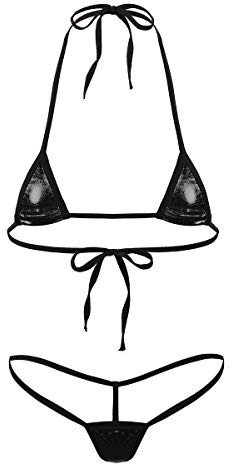 YOOJIA Dam mikrobikini sexiga badkläder dam mini bikini G-string dam 2-delad sexig stringtröja micro mini bikini strand pool simning