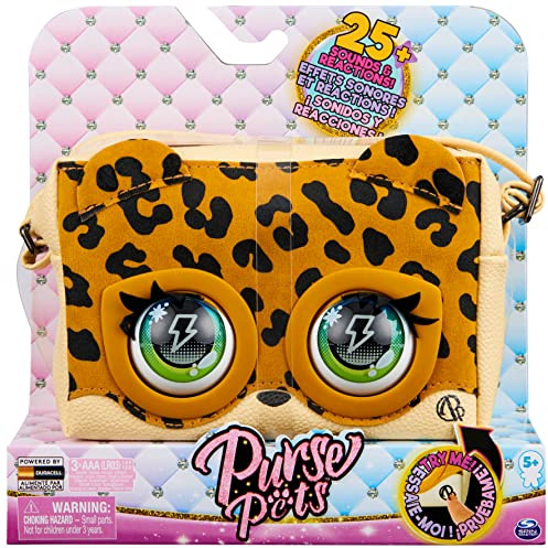 Purse Pets Leoluxe Leopard Interactive con más de 25 Sonidos y reacciones, Juguetes Infantiles para niñas de 5 años en adelante