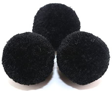 Duories Pompons zum Basteln,50 Stück 20mm Bunte Bommeln Bälle,Pom Poms für Kunsthandwerk,Pompons Bälle für Ostern,Weihnachten,Bunte Pompons für DIY Basteln Tischdekoration Geburtstagsdeko,Schwarz