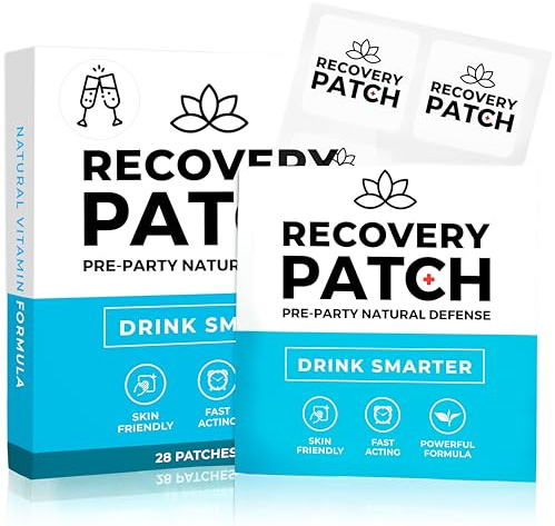 Party Treats Recovery Patches 28 Pack - Wake Up Refreshed & Energized with Our 100% Natural Ingredients Patch - Individually Wrapped, Skin-Friendly & Waterproof - Enhanced Morning Formula