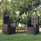 Homgoday Garten Liegestuhl mit Auflage 2 STK. Gartensessel mit Liegefunktion Gartensessel Verstellbar Gartenstuhl Relaxstuhl Sessel Hochlehner Stuhl Liegesessel Poly Rattan Schwarz
