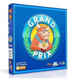 Grand Prix - Juego de Mesa Familiar del Programa Televisión Grand Prix, 6 Juegos en 1, Contador y Accesorios Incluidos, 4-10 Jugadores, 20 Minutos de Partida, Niños 6 años+, Español, Famosa (GRN01000)