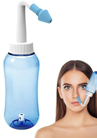 Botella exprimible Neti Pot, botella de irrigación nasal, Botella de lavado nasal para enjuague sinusal, Botella de enjuague sinusal de 300 ml, bote Neti para lavado nasal con enjuague sinusal para ad