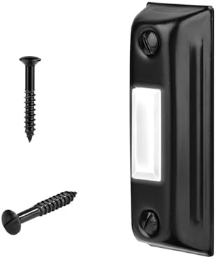 Bouton Poussoir de Sonnette Lumineux, en Métal Bouton de Sonnette Filaire avec Vis Montage Mural Interrupteur de Sonnette pour la Plupart des Carillons de Porte (Noir)