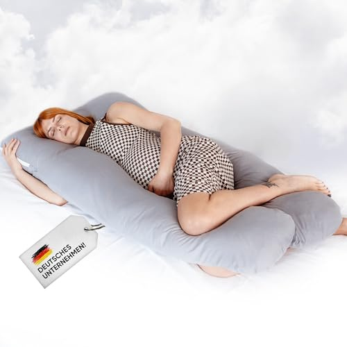 Generisch Schwangerschaftskissen mit Doppelbezug - Stillkissen XXL, | Kissen Schwangerschaft | Body Pillow | Schlaftherapie Kissen | Komfortkissen | Flexible Füllung