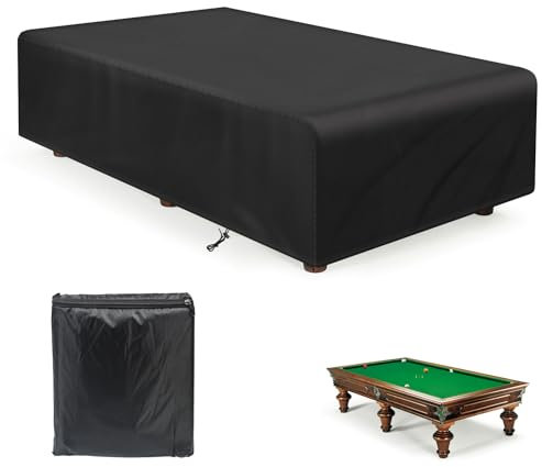 YedZen 7 ft 225x116x82cm Waterproof Pool Table Cover, Dustproof Pool Table Covers, Snooker Table Cover with Drawstring & Storage Bag for Billiard Tables