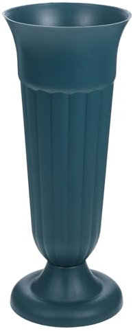 Happyyami Grabvase Für Gräber Grün Mit Sockel Römische Säule Friedhofsvase Wetterfest Zur Grabdekoration Und Blumenarrangements Für Innen Und Außen