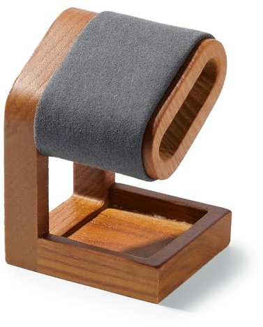 Oirlv Semplice Legno Massiccio Supporto per Orologio, Portaorologi In Legno,Portaorologi(Grigio Scuro)
