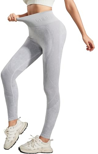 FXTYK Sport Leggings High Waist Yoga Push Up Lang Sportleggins Sexy Fitness Yogahose Shape Kompressionshose Gym Jogginganzug Sporthose FüR Damen