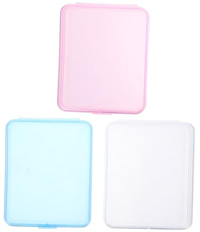 BESTYASH 3pezzi Organizer per Trucchi da Viaggio in Cotone Supporto Rotondo per Dischetti di Cotone Scatola di Immagazzinaggio Trasparente con Coperchio per Cotton Fioc e Spugnette