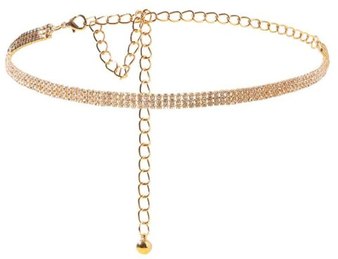 Juguta Ceinture avec strass brillants pour femme - Ceinture élégante pour robe de soirée (doré)
