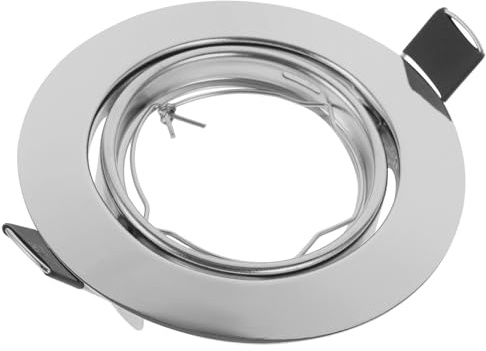 WOONEKY Embellecedor para Foco Empotrado de Metal Cromado Soporte para Lámpara LED Tamaño Mediano Carcasa para Luz Empotrada Adecuado para Cocina y Sala