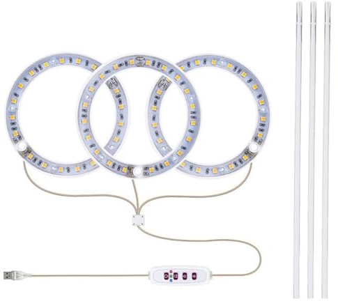 Generisch Lampada ad anello per piante da interno, lampada impermeabile con 3 modalità di illuminazione e 5 livelli di luminosità