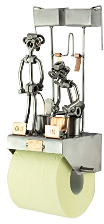 Steelman24 I Schraubenmännchen Klorolle Out & In I Made in Germany I Handarbeit I Geschenkidee I Stahlfigur I Metallfigur I Metallmännchen