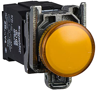 Schneider Electric Pilot light, Harmony XB4, metal, protected LED light, orange, 22mm, with plain lens, universal LED, 400V