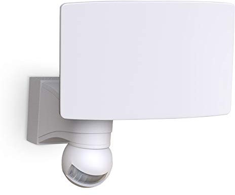 B.K.Licht Faro LED esterno con sensore di movimento e crepuscolare, luce bianca naturale 4000K, luce di sicurezza con accensione automatica, 20W, IP44, lampada da parete, faretto bianco, 230V