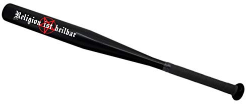 Spaß Kostet Baseballschläger schwarz Religion ist heilbar Aluminium 65 cm lang Sportgerät