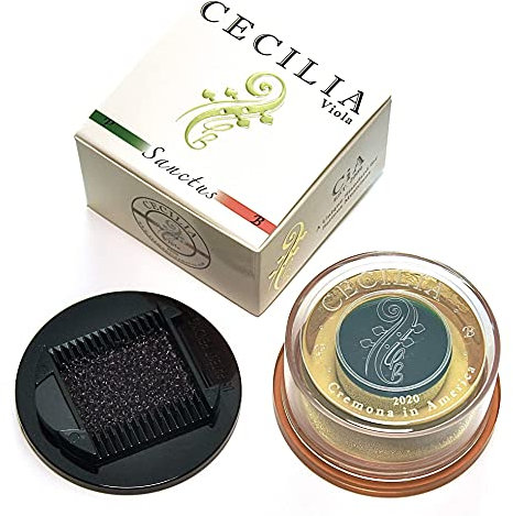 CECILIA 'Sanctus' Kolophonium für Bratsche, Kolophonium speziell formuliertes Viola Kolophonium für Bratschenbögen mit mitgeliefertem Kolophoniumstreuer (voller Kuchen)