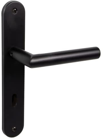Gedotec Manilla de puerta de habitación con placa larga, herrajes vintage antiguos – CHAPO-L | BB – cerradura | picaporte para puertas interiores | 1 par