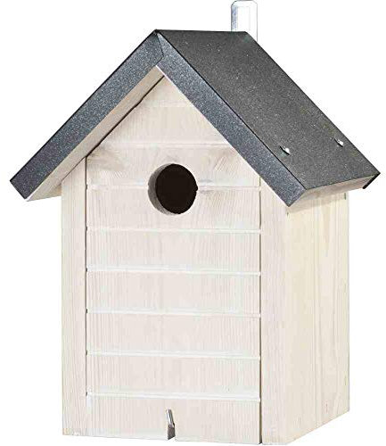 Siena Garden Nistkasten Spitzdach 32 mm Dach anthrazit Korpus in Creme