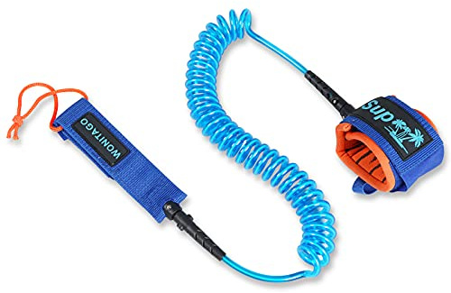 LINGVUM Surfboard Leash Premium Stand Up Paddle Board Leg Rope Wrist Strap Coiled SUP Leash for Paddleboard, Shortboard, Longboard