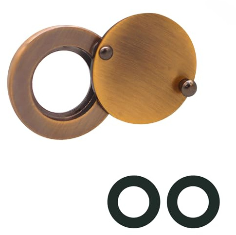 Peephole Cover for Home, Door Viewer Peep Hole Solid Brass Peephole Protector Peep Hole for Door with Self Adhesive Installation Tool Use for Hotel Dormitory Office (Bronze)