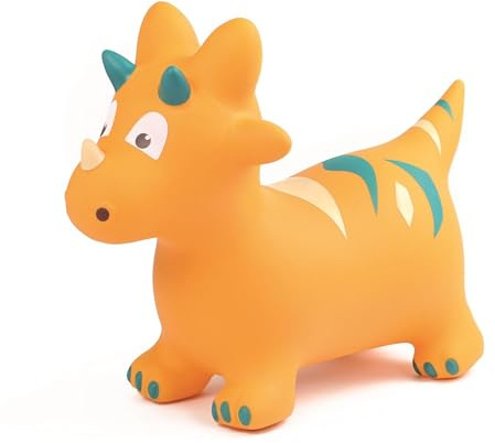 Ludi - Dinosaure Sauteur pour Enfants - 59x49x22 cm - Jouet Dynamique en PVC avec Poignées Ergonomiques - pour Intérieur et Extérieur - Inclut Système de Gonflage - Dès 10 Mois