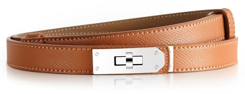 DUNSOO Gürtel Damen, klassischer Einfarbiger Legierungs Twist Lock Verstellbarer Dünner Gürtel, Geeignet Für Kleiderdekoration, Jeans, Kleid. Damengürtel
