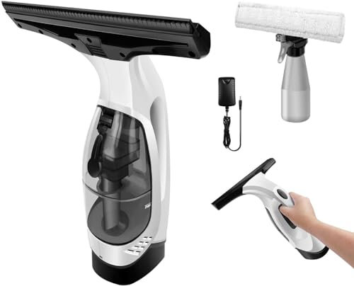 Fensterstaubsauger, wiederaufladbarer Fenstersauger, elektrisches Fensterreiniger-Set, 150-ml-Wassertank, kabellose Fensterwaschanlage für Fenster, Fliesen, Spiegel und Fensterputzer
